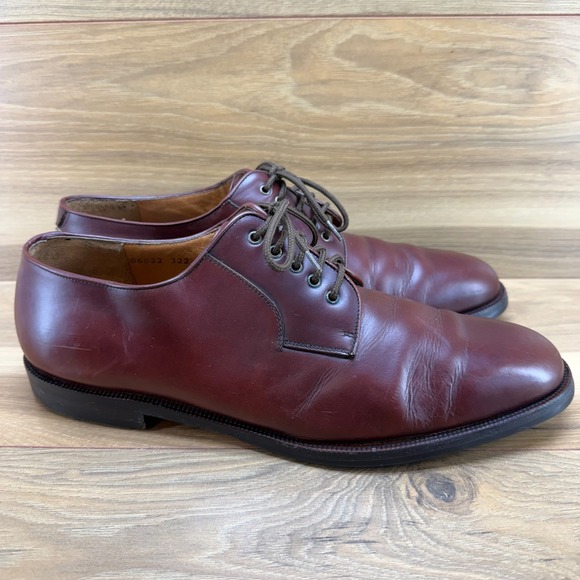 Salvatore Ferragamo Derby Mens 12 D Reddish Brown Dress Shoes